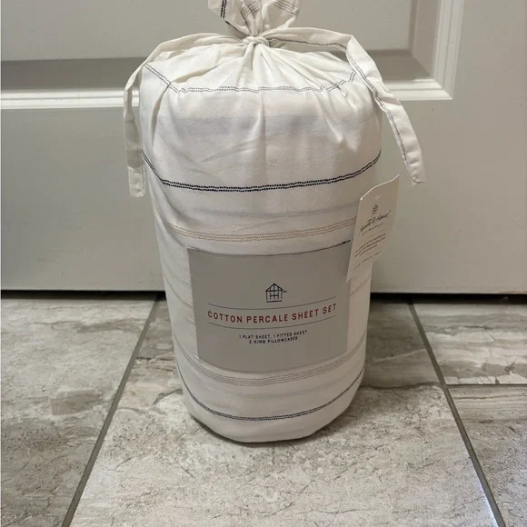 Hearth & Hand with Magnolia Striped White and Gray Bedding Set King Size - Picture 3 of 13